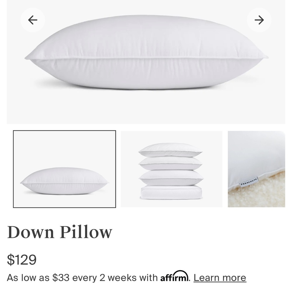 New Parachute Down Standard Pillow